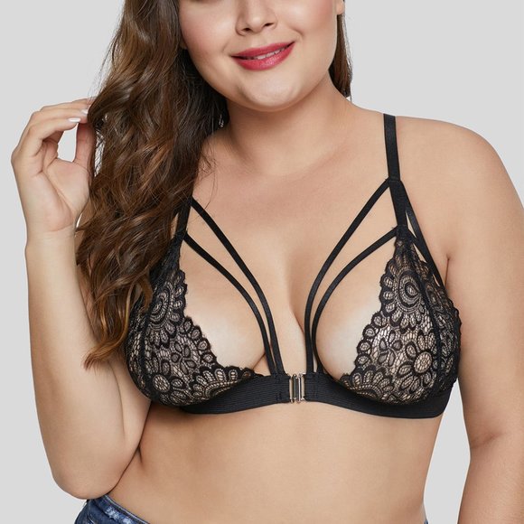 New Sexy Black Wild Obsession Plus Bralette Top* - Picture 2 of 6